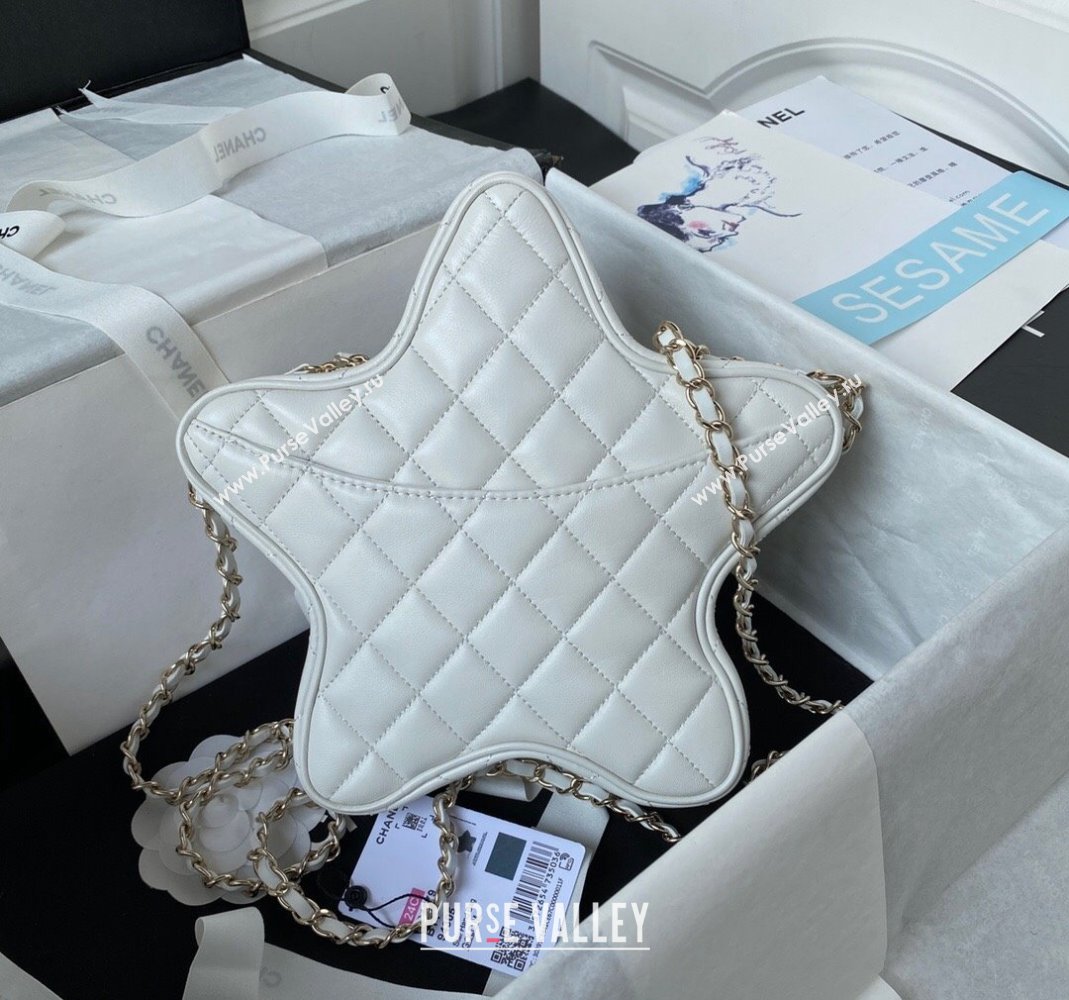 Chanel Lambskin Star Handbag AS4579 White Leather 2023 (yezi-231127004)