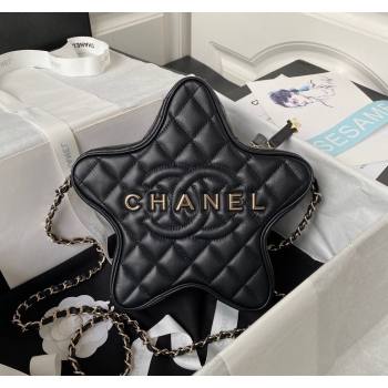 Chanel Lambskin Star Handbag AS4579 Black/Gold 2023 (yezi-231127005)