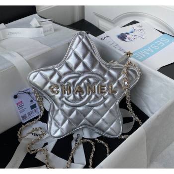 Chanel Metallic Lambskin Star Handbag AS4579 Silver 2023 (yezi-231127006)