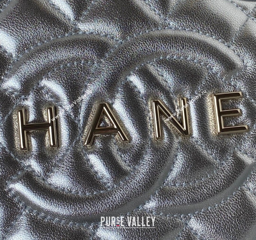 Chanel Metallic Lambskin Star Handbag AS4579 Silver 2023 (yezi-231127006)