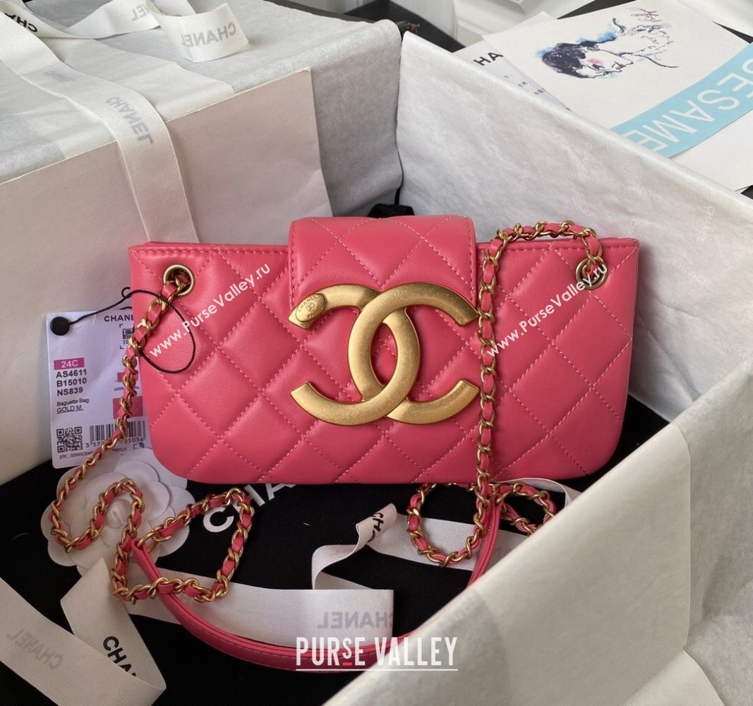 Chanel Baguette Lambskin Bag AS4611 Pink 2023 (yezi-231127023)