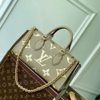 Louis Vuitton OnTheGo East West Tote bag in Monogram Embossed Leather M23641 Khaki Green 2023 (KI-231127089)