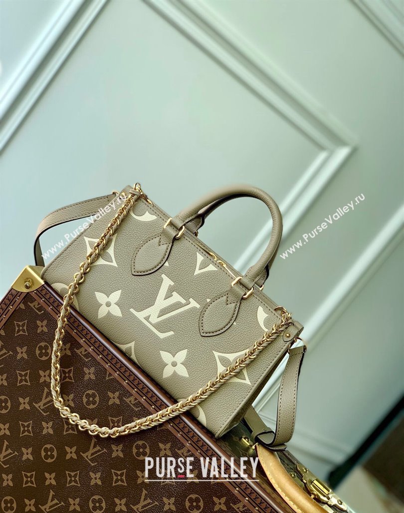 Louis Vuitton OnTheGo East West Tote bag in Monogram Embossed Leather M23641 Khaki Green 2023 (KI-231127089)