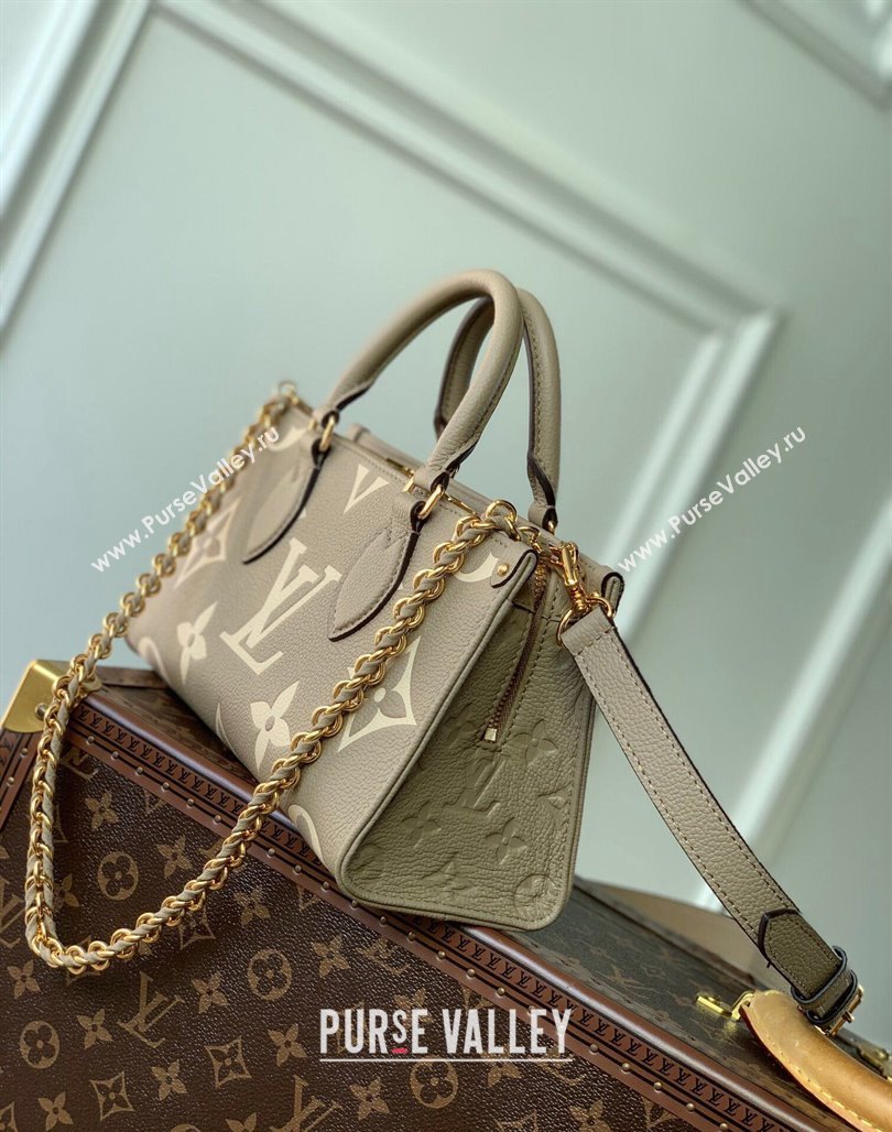 Louis Vuitton OnTheGo East West Tote bag in Monogram Embossed Leather M23641 Khaki Green 2023 (KI-231127089)