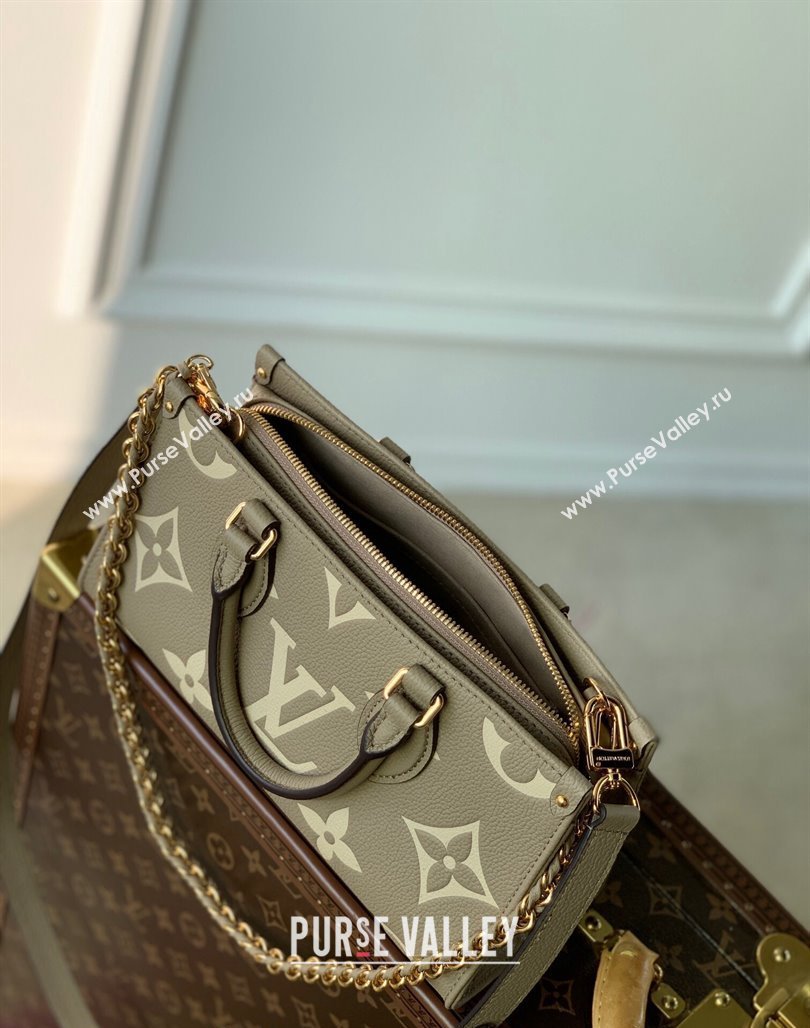 Louis Vuitton OnTheGo East West Tote bag in Monogram Embossed Leather M23641 Khaki Green 2023 (KI-231127089)