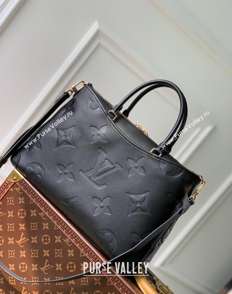 Louis Vuitton Trianon MM Top Handle Bag in Embossed Grained Leather M46487 Black 2023 (KI-231127090)