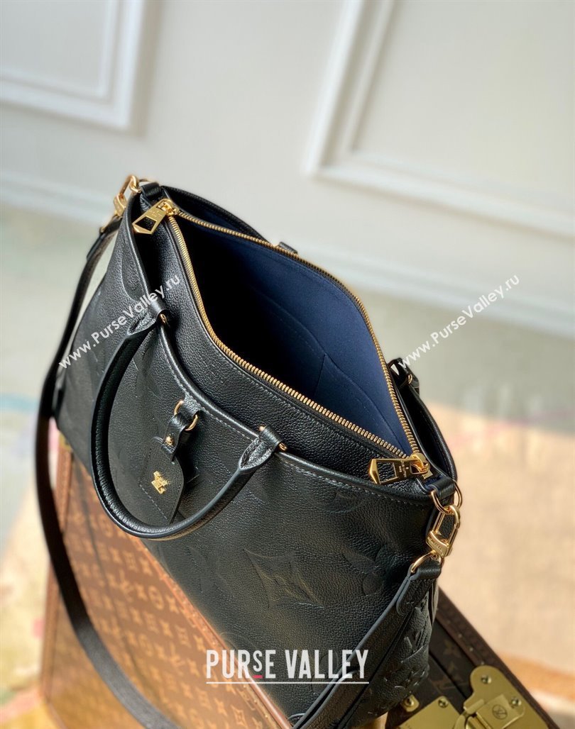 Louis Vuitton Trianon MM Top Handle Bag in Embossed Grained Leather M46487 Black 2023 (KI-231127090)