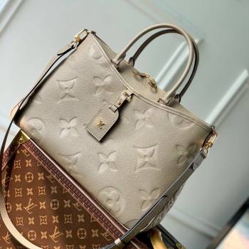 Louis Vuitton Trianon MM Top Handle Bag in Embossed Grained Leather M46504 Tourterelle Grey 2023 (KI-231127091)