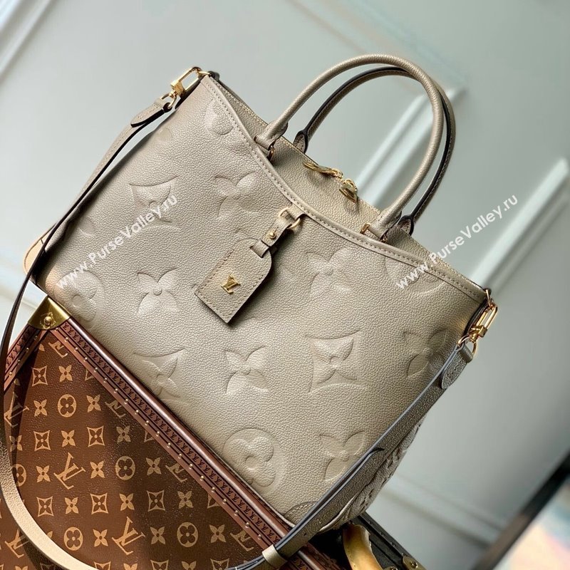 Louis Vuitton Trianon MM Top Handle Bag in Embossed Grained Leather M46504 Tourterelle Grey 2023 (KI-231127091)