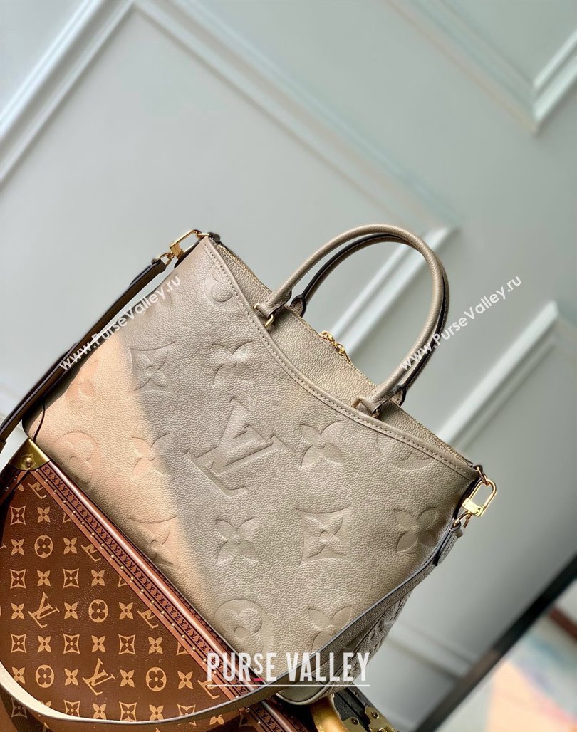 Louis Vuitton Trianon MM Top Handle Bag in Embossed Grained Leather M46504 Tourterelle Grey 2023 (KI-231127091)