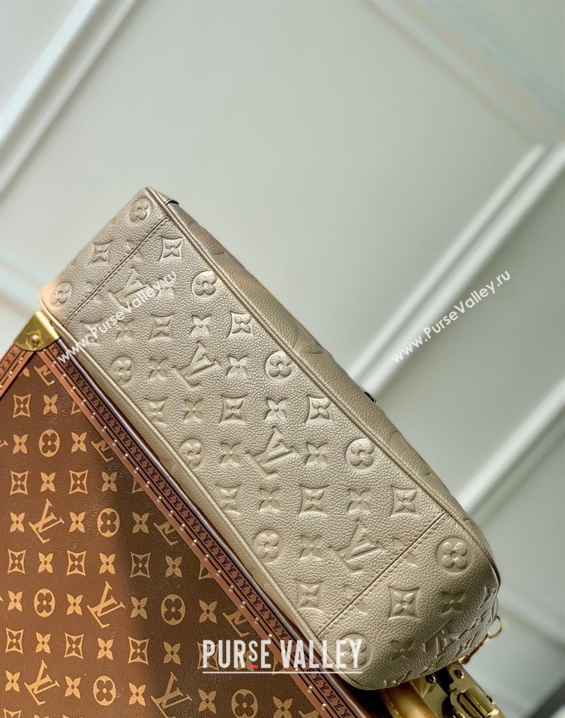 Louis Vuitton Trianon MM Top Handle Bag in Embossed Grained Leather M46504 Tourterelle Grey 2023 (KI-231127091)