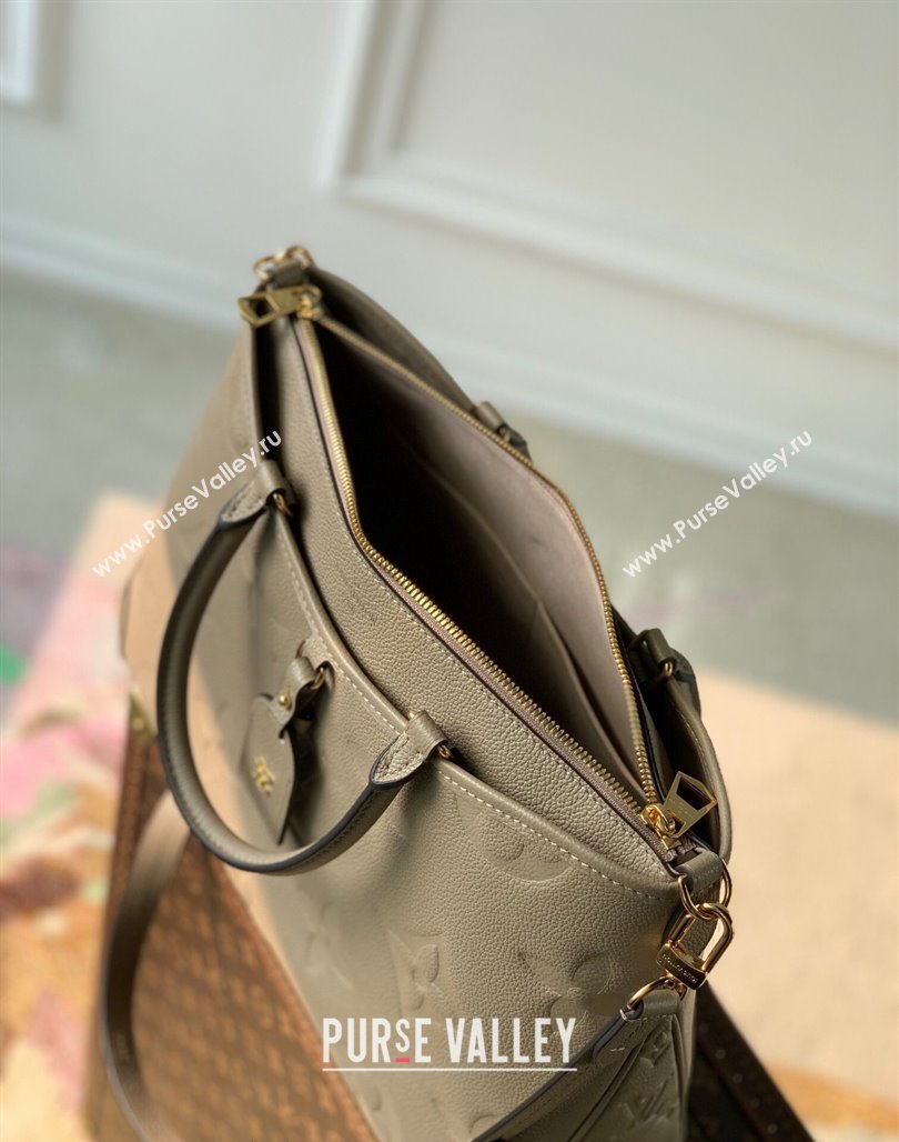 Louis Vuitton Trianon MM Top Handle Bag in Embossed Grained Leather M46504 Tourterelle Grey 2023 (KI-231127091)