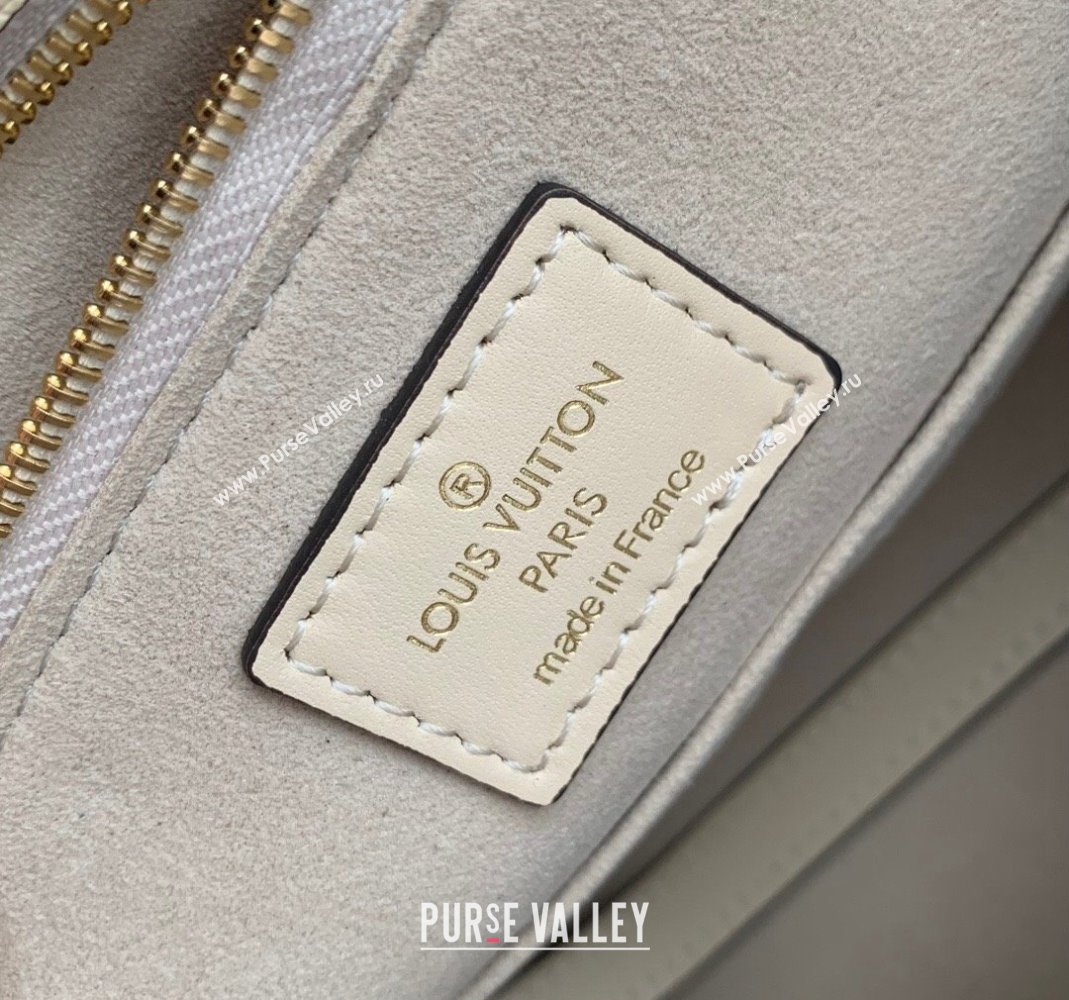 Louis Vuitton OnTheGo MM Tote Bag in Embossed Grained Leather M46531 Cream White 2023 (KI-231127092)