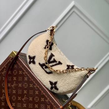 Louis Vuitton Shearling Over The Moon Shoulder Bag M23321 White/Brown 2023 For LV Ski (KI-231128002)