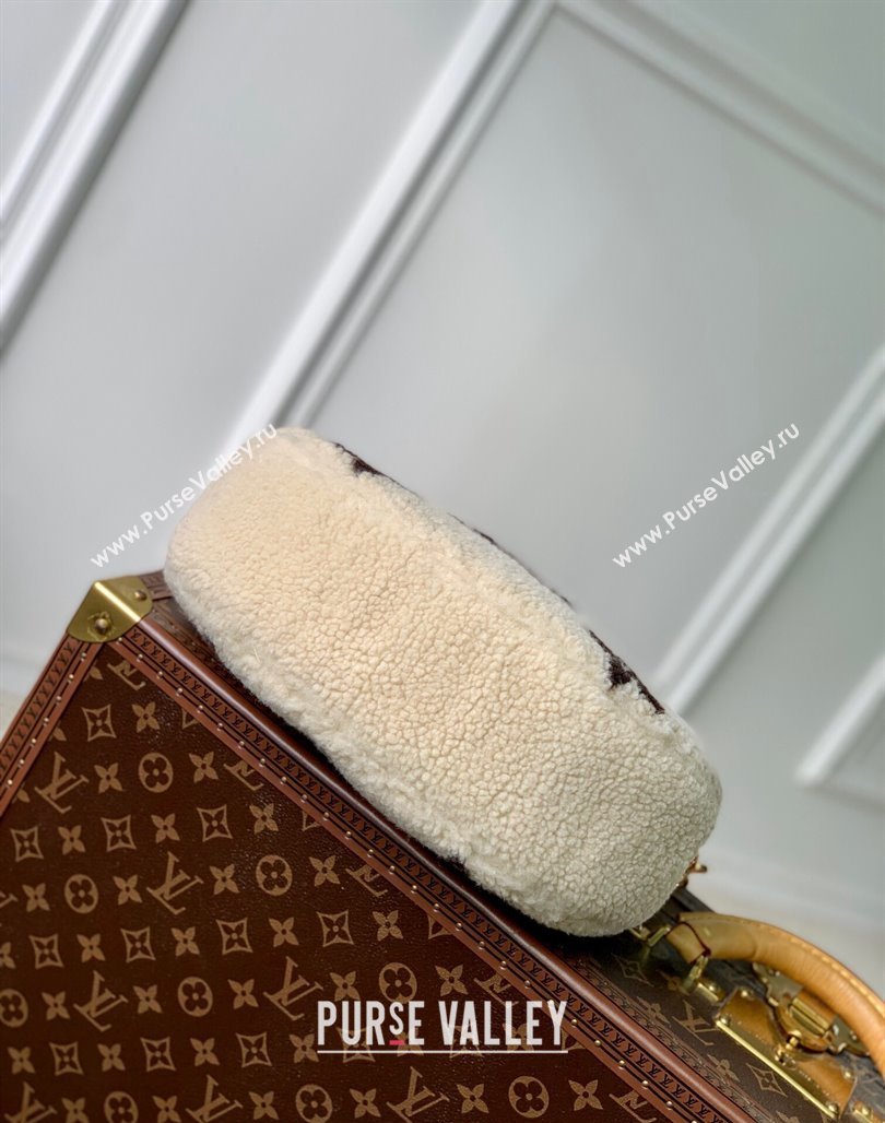 Louis Vuitton Shearling Over The Moon Shoulder Bag M23321 White/Brown 2023 For LV Ski (KI-231128002)