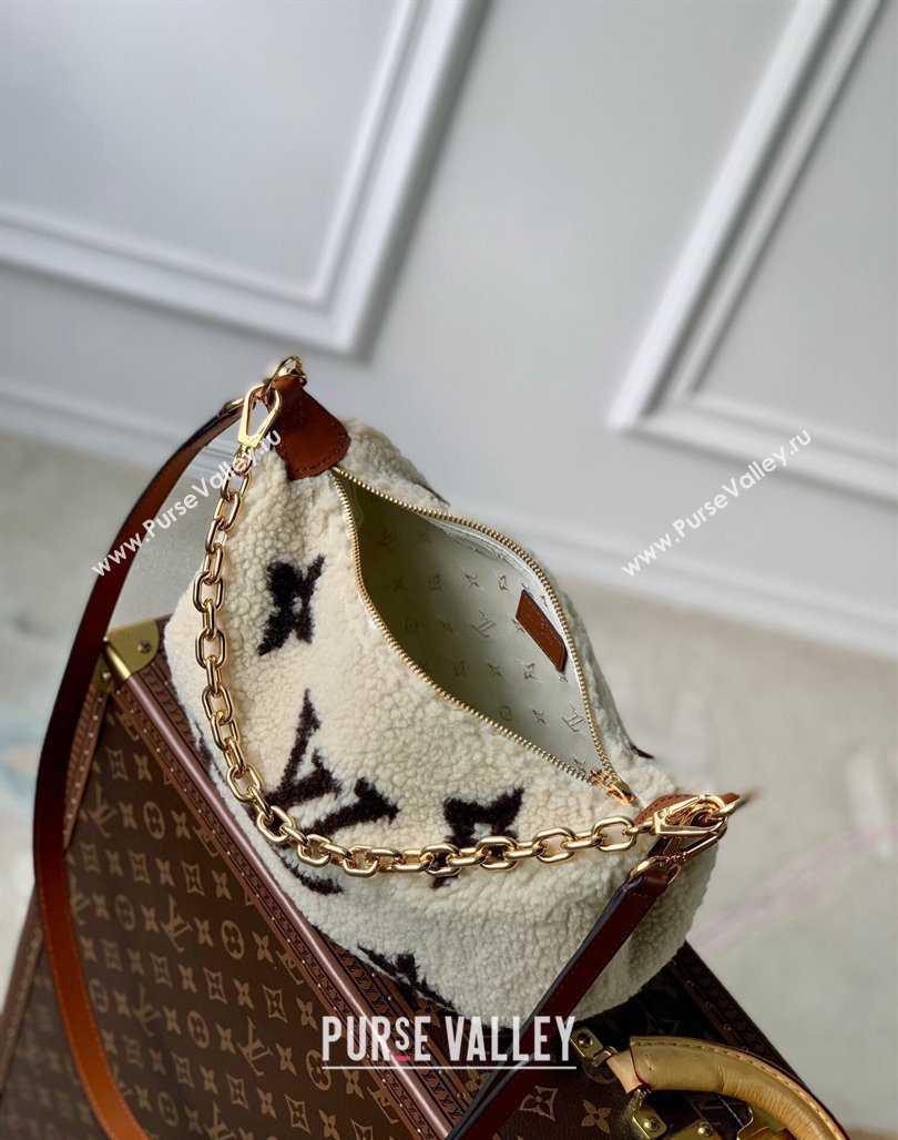 Louis Vuitton Shearling Over The Moon Shoulder Bag M23321 White/Brown 2023 For LV Ski (KI-231128002)