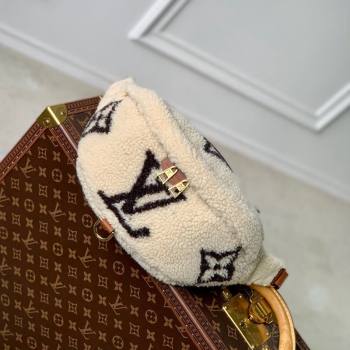 Louis Vuitton Shearling Bumbag M23715 White/Brown 2023 For LV Ski (KI-231128003)