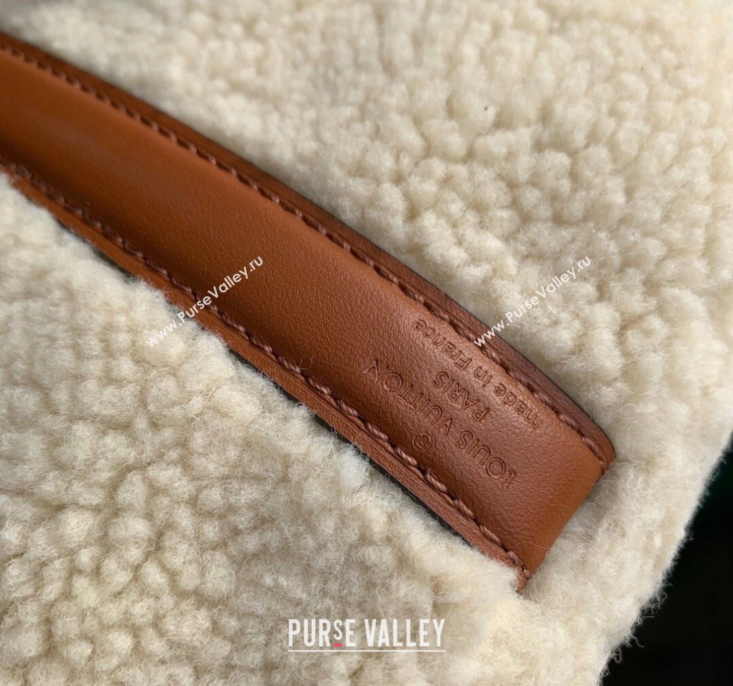 Louis Vuitton Shearling Speedy Bandouliere 25 Bag M23468 White/Brown 2023 For LV Ski (KI-231128004)