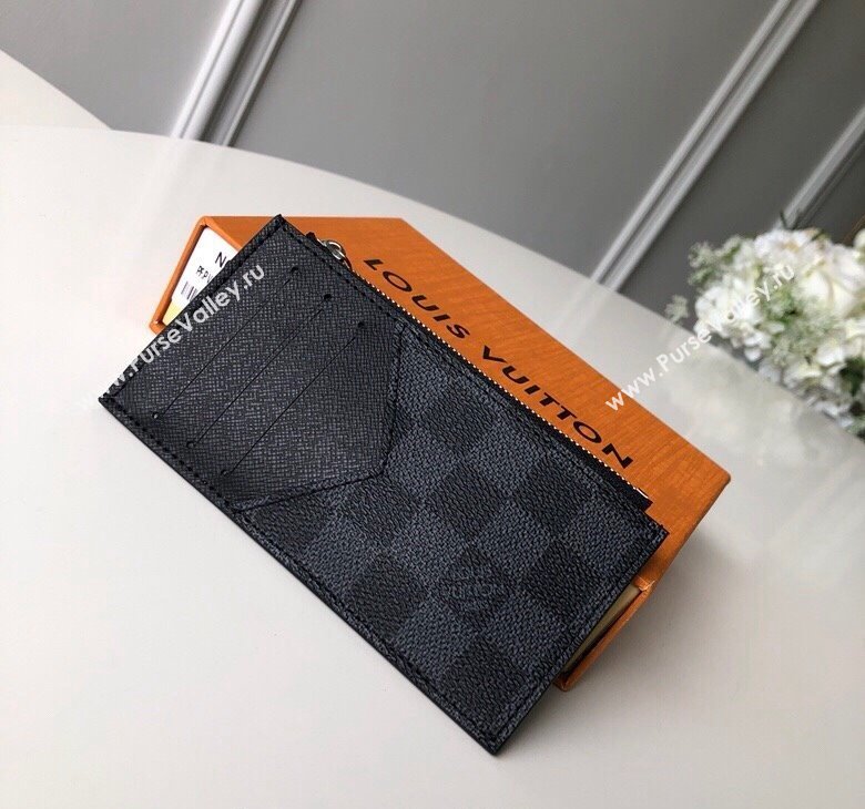 Louis Vuitton Coin Card Holder Wallet in Damier Graphite Canvas N64038 2023 (KI-231128007)