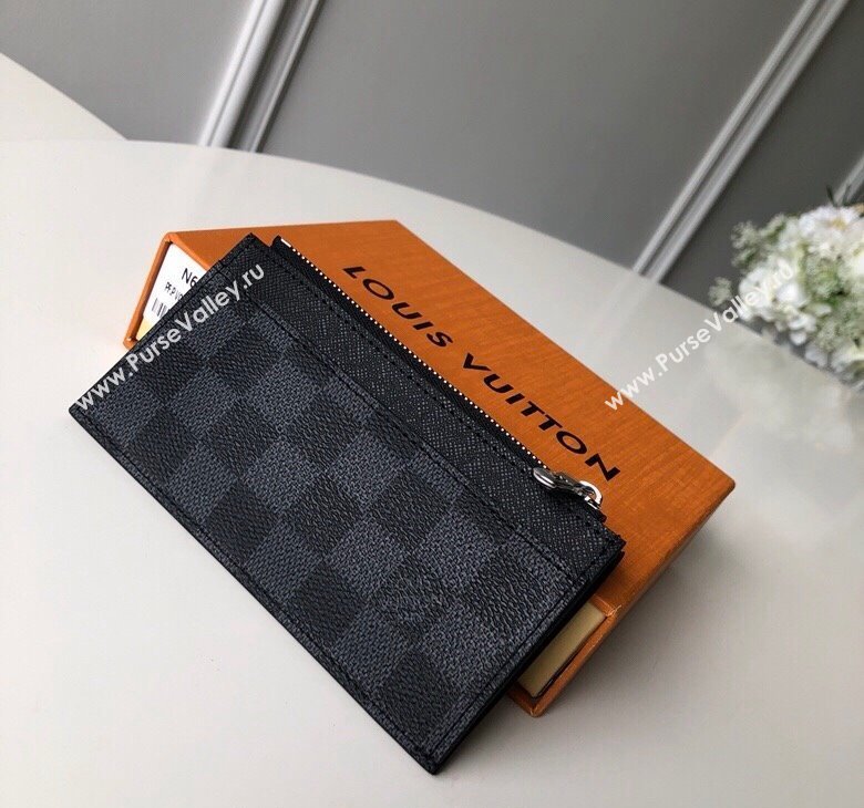 Louis Vuitton Coin Card Holder Wallet in Damier Graphite Canvas N64038 2023 (KI-231128007)