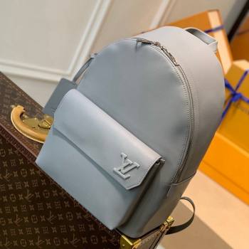 Louis Vuitton Mens Takeoff Backpack Bag in Cowhide Leather M59325 Light Grey 2023 (KI-231128014)