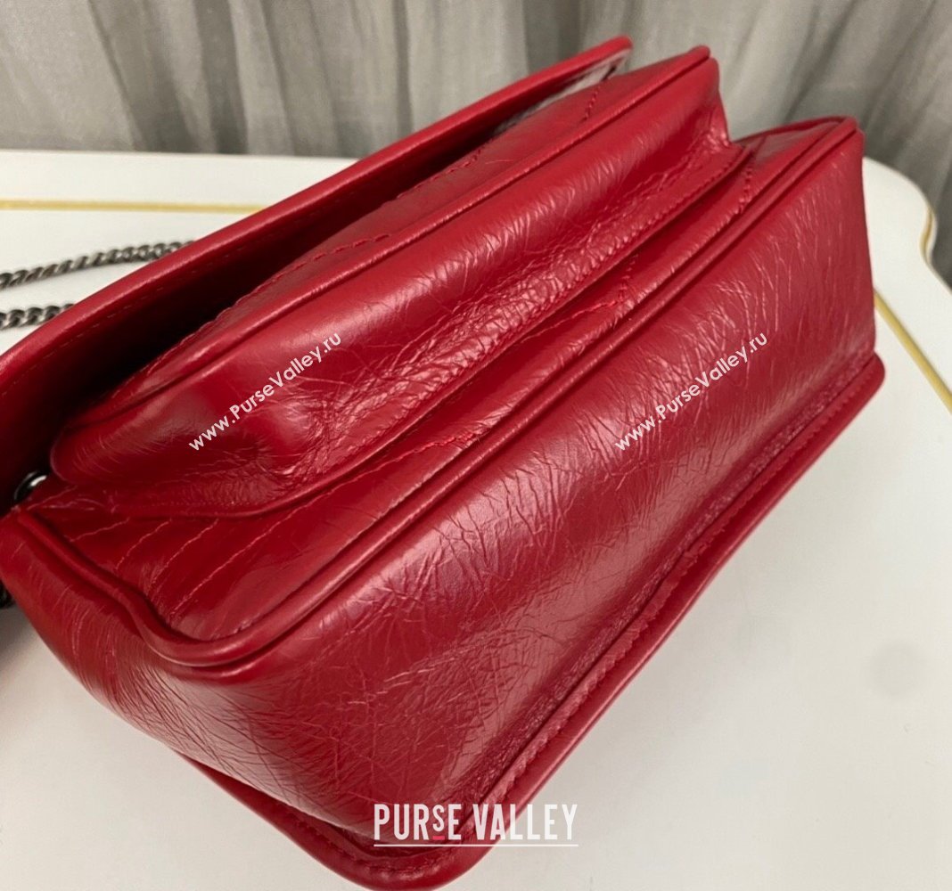 Saint Laurent Niki Baby Chain bag in Crinkled Lambskin 633160 Red 2023 (nana-231129014)