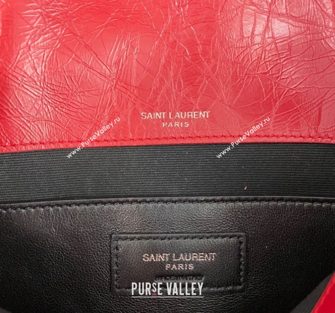 Saint Laurent Niki Baby Chain bag in Crinkled Lambskin 633160 Red 2023 (nana-231129014)