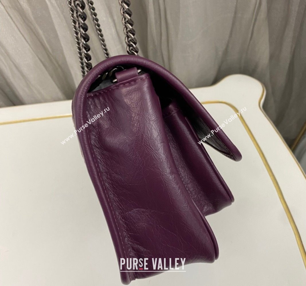 Saint Laurent Niki Baby Chain bag in Crinkled Lambskin 633160 Purple 2023 (nana-231129019)