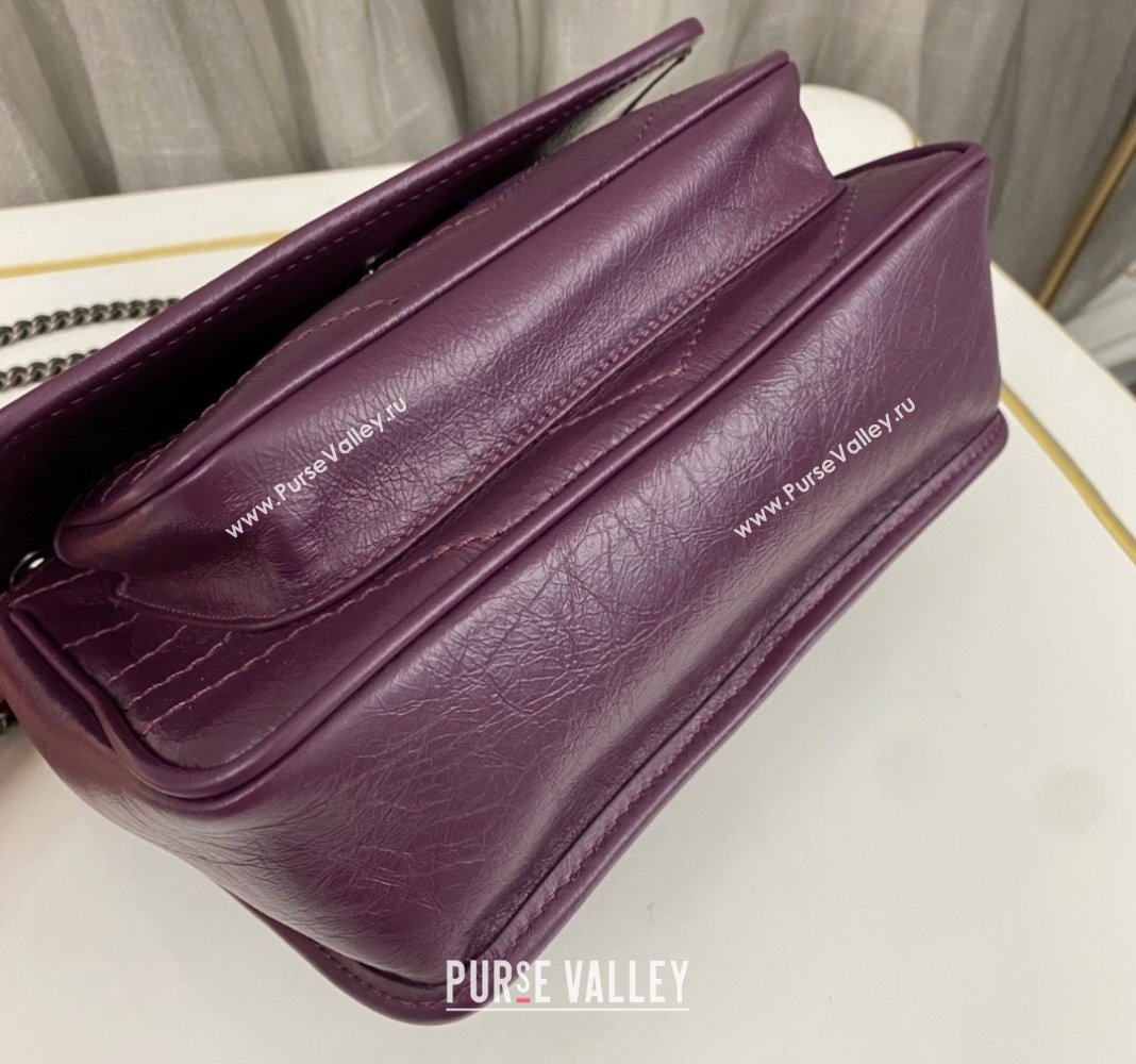 Saint Laurent Niki Baby Chain bag in Crinkled Lambskin 633160 Purple 2023 (nana-231129019)