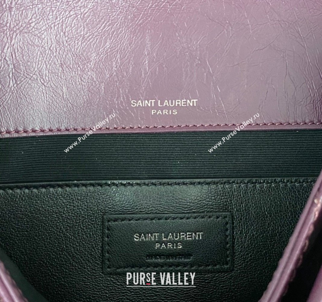 Saint Laurent Niki Baby Chain bag in Crinkled Lambskin 633160 Purple 2023 (nana-231129019)