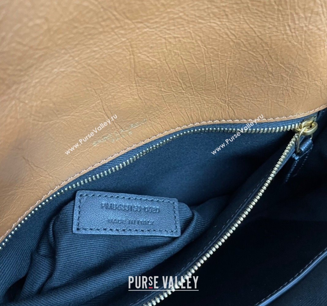 Saint Laurent Niki Medium Chain bag in Crinkled Lambskin 633158 Clay Brown 2023 (nana-231129028)