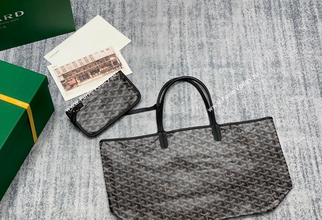 Goyard Saint Louis PM Tote Bag Black 2023 020146M (ZHANG-231130017)