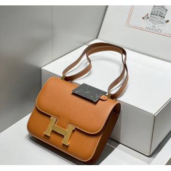 Hermes Constance Bag 23cm in Epsom Leather with Mirror Brown/Gold 2023 NEW ( Half Handmade) (FL-231209067)