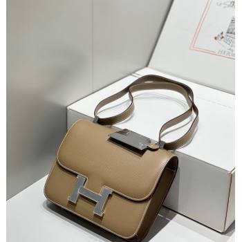 Hermes Constance Bag 23cm in Epsom Leather with Mirror Elephant Grey/Silver 2023 NEW ( Half Handmade) (FL-231209068)