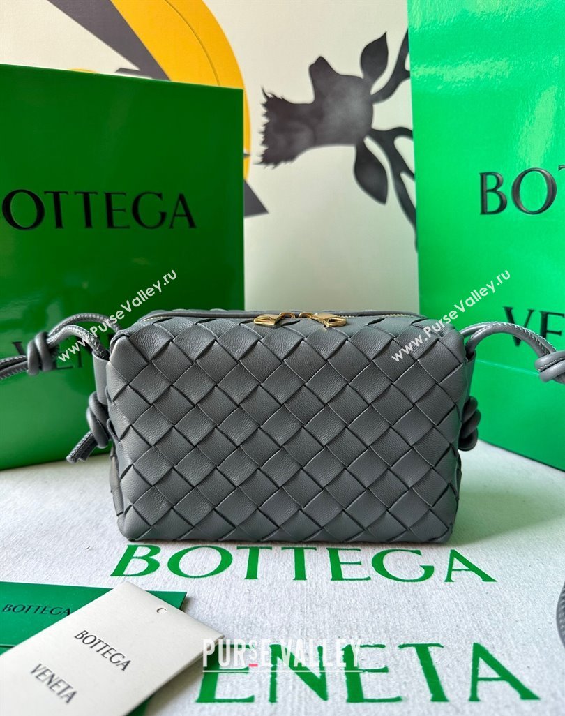 Bottega Veneta Mini Loop Camera Bag in Intrecciato Leather Thunder Grey 2023 723547 (WT-231212040)