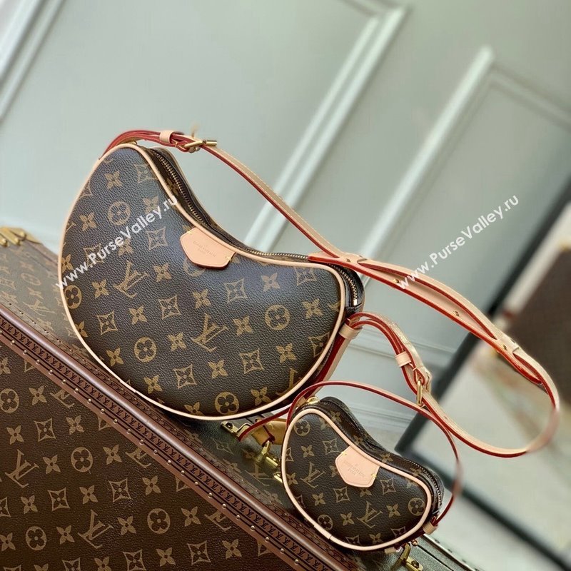 Louis Vuitton Croisant MM Shoulder Bag Coin Purse M46828 Monogram Canvas 2024 (KI-231208027)