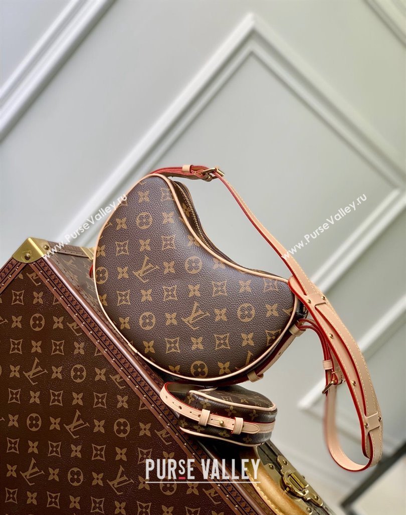 Louis Vuitton Croisant MM Shoulder Bag Coin Purse M46828 Monogram Canvas 2024 (KI-231208027)