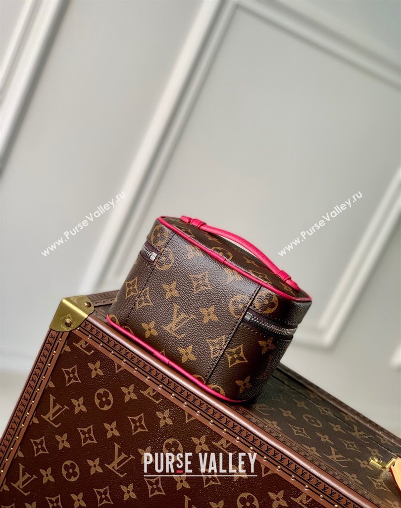 Louis Vuitton Nice Nano Toiletry Pouch M44936 Monogram Canvas/Fuchsia Pink 2023 (KI-231208030)