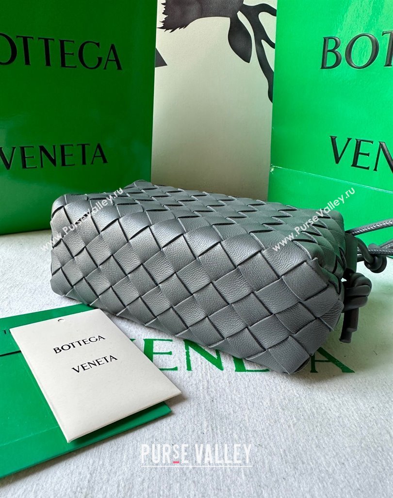 Bottega Veneta Mini Loop Camera Bag in Intrecciato Leather Thunder Grey 2023 723547 (WT-231212040)