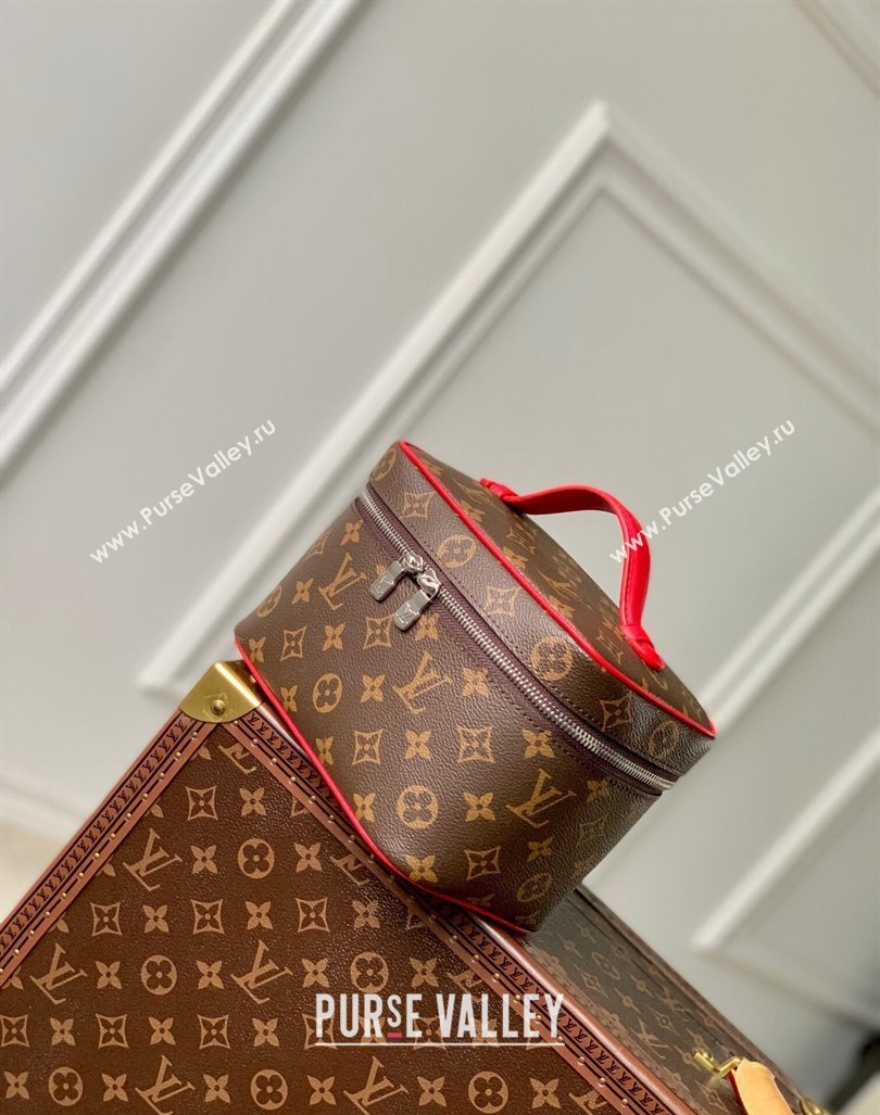 Louis Vuitton Nice BB Toiletry Pouch M46766 Monogram Canvas/Rouge Red 2023 (KI-231208034)