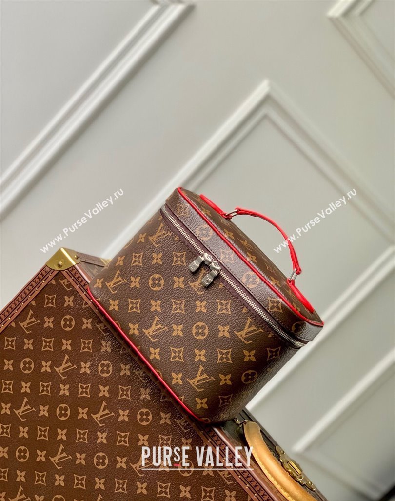 Louis Vuitton Nice BB Toiletry Pouch M42265 Monogram Canvas/Rouge Red 2023 (KI-231208035)