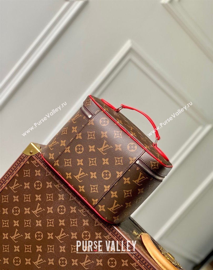 Louis Vuitton Nice BB Toiletry Pouch M42265 Monogram Canvas/Rouge Red 2023 (KI-231208035)