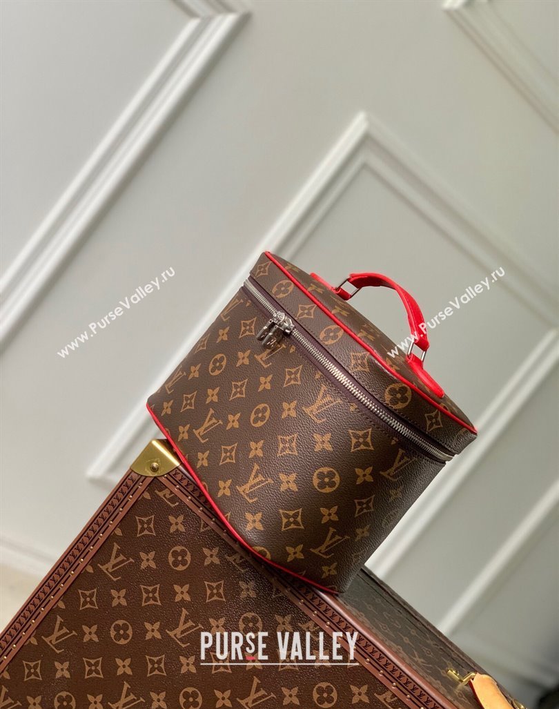 Louis Vuitton Nice BB Toiletry Pouch M42265 Monogram Canvas/Rouge Red 2023 (KI-231208035)