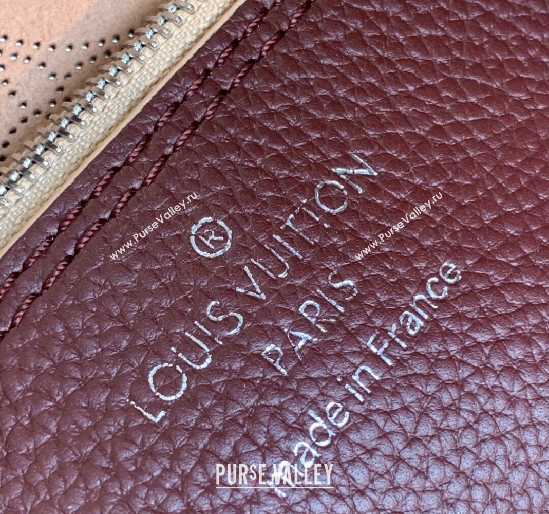 Louis Vuitton Carmel Hobo Bag in Mahina Perforated Calfskin M53188 Burgundy 2023 (KI-231208041)