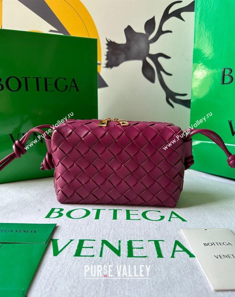 Bottega Veneta Mini Loop Camera Bag in Intrecciato Leather Cinnabar Red 2023 723547 (WT-231212043)