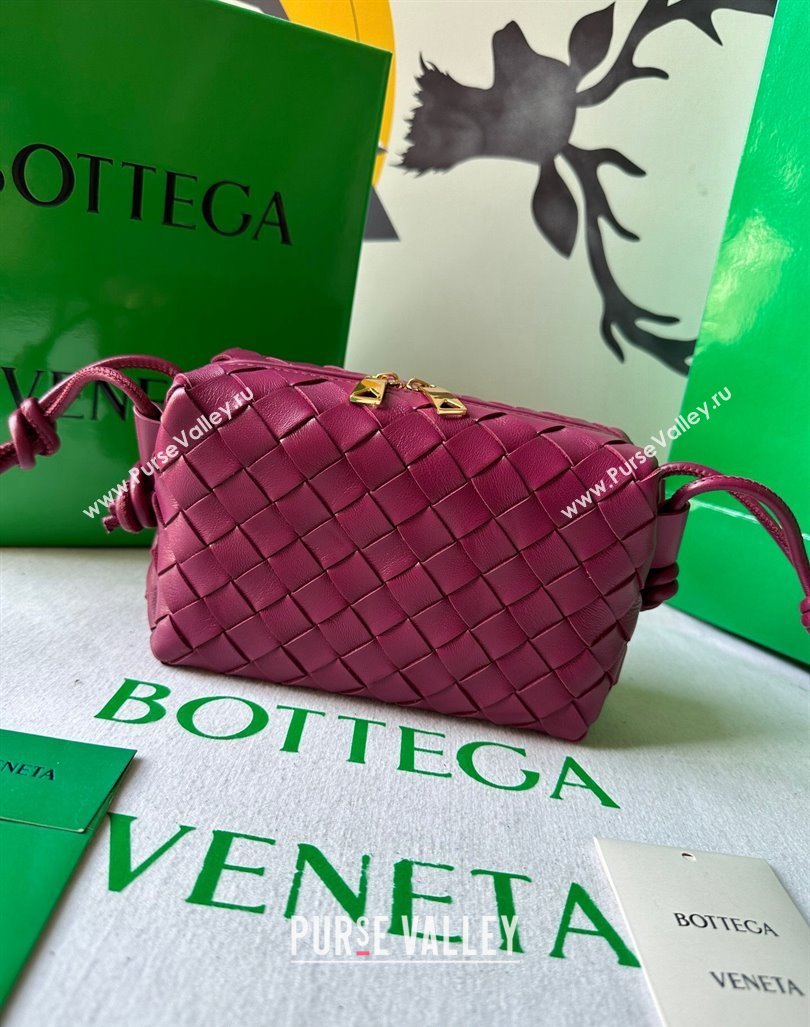 Bottega Veneta Mini Loop Camera Bag in Intrecciato Leather Cinnabar Red 2023 723547 (WT-231212043)