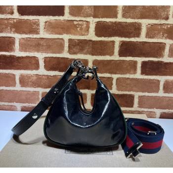 Gucci Attache GG Crystal Canvas Small Shoulder Bag with G Hook 699409 Black 2023 (DLH-231208053)