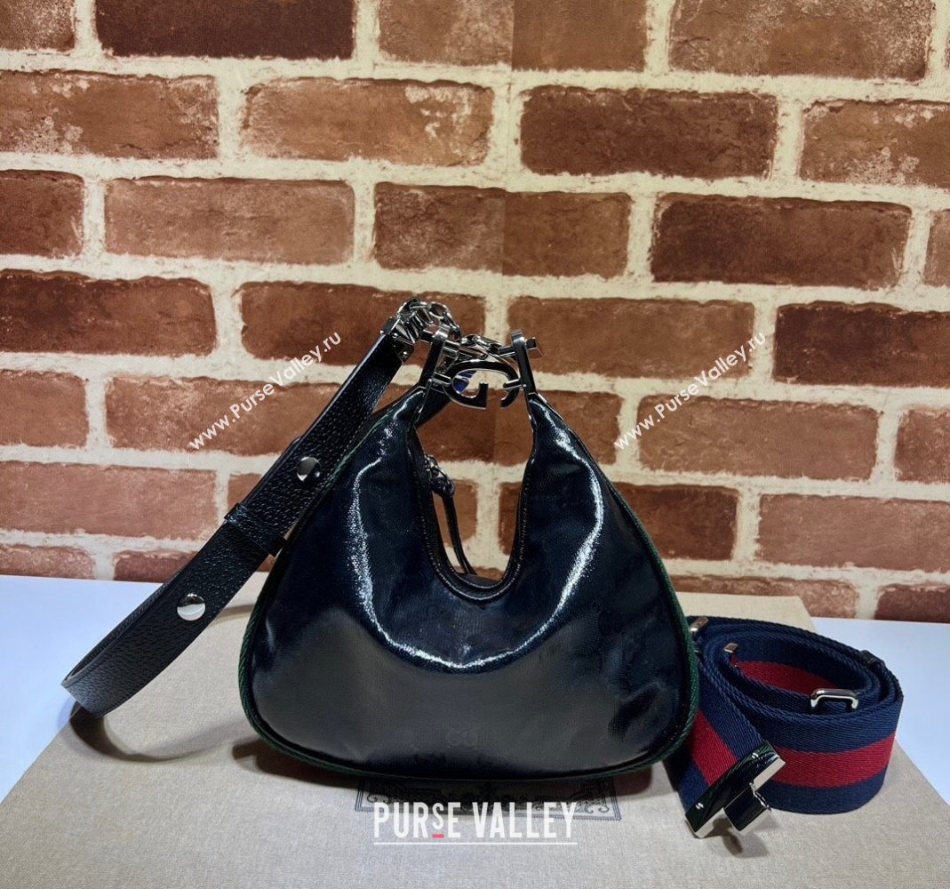 Gucci Attache GG Crystal Canvas Small Shoulder Bag with G Hook 699409 Black 2023 (DLH-231208053)