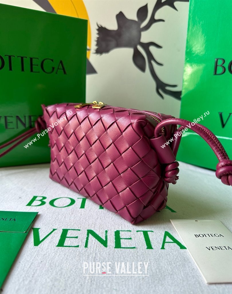 Bottega Veneta Mini Loop Camera Bag in Intrecciato Leather Cinnabar Red 2023 723547 (WT-231212043)