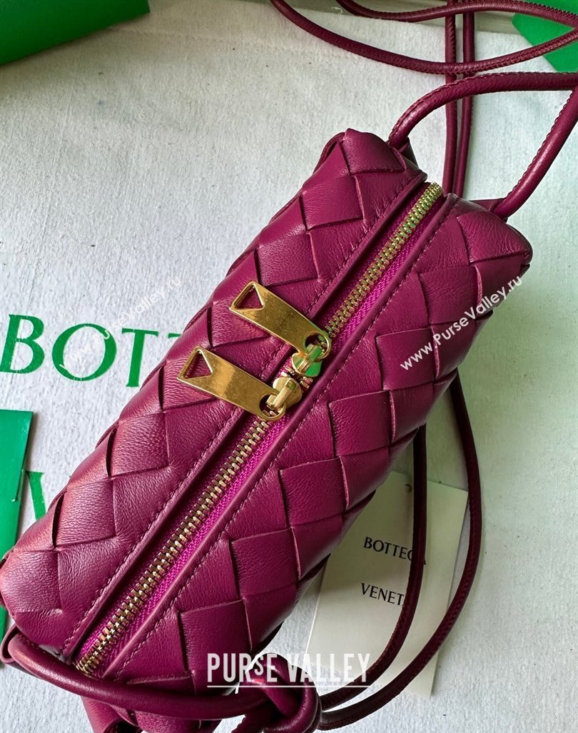 Bottega Veneta Mini Loop Camera Bag in Intrecciato Leather Cinnabar Red 2023 723547 (WT-231212043)